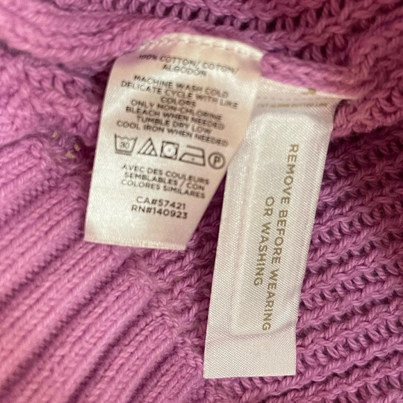 LOFT light purple open knit v-neck sweater Medium - Picture 5 of 5